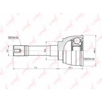 Шарнирный комплект приводного вала LYNXauto CO-7305