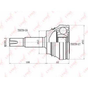Шарнирный комплект приводного вала LYNXauto CO-7501