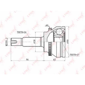 Шарнирный комплект приводного вала LYNXauto CO-7503A