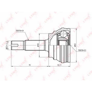 Шарнирный комплект приводного вала LYNXauto CO-7505