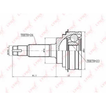 Шарнирный комплект приводного вала LYNXauto CO-7507