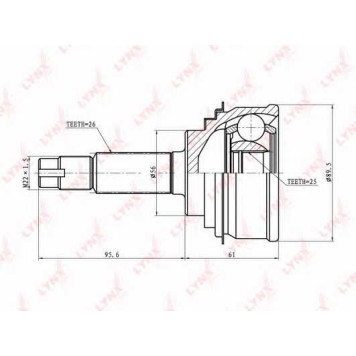 Шарнирный комплект приводного вала LYNXauto CO-7512