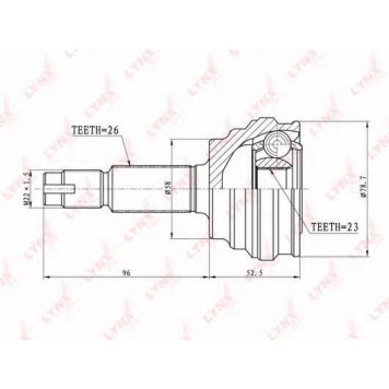 Шарнирный комплект приводного вала LYNXauto CO-7515