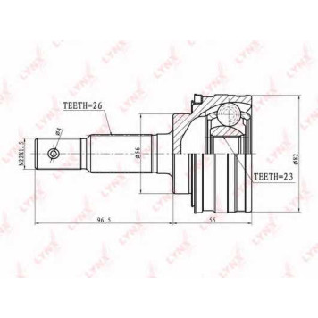 Шарнирный комплект приводного вала LYNXauto CO-7518