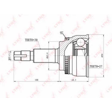 Шарнирный комплект приводного вала LYNXauto CO-7524A