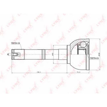 Шарнирный комплект приводного вала LYNXauto CO-7531