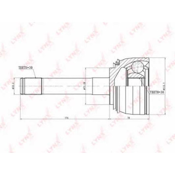 Шарнирный комплект приводного вала LYNXauto CO-7532