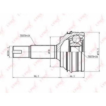 Шарнирный комплект приводного вала LYNXauto CO-7535