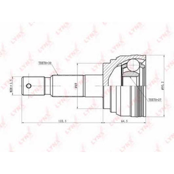 Шарнирный комплект приводного вала LYNXauto CO-7536