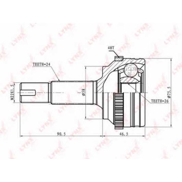 Шарнирный комплект приводного вала LYNXauto CO-7540A