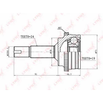 Шарнирный комплект приводного вала LYNXauto CO-7541A