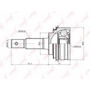 Шарнирный комплект приводного вала LYNXauto CO-7549