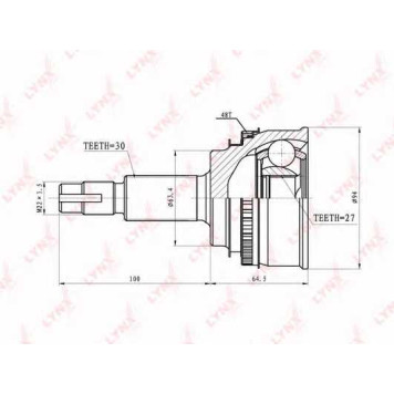 Шарнирный комплект приводного вала LYNXauto CO-7586A