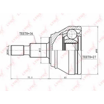 Шарнирный комплект приводного вала LYNXauto CO-8004