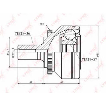 Шарнирный комплект приводного вала LYNXauto CO-8007A