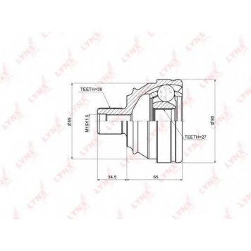 Шарнирный комплект приводного вала LYNXauto CO-8024