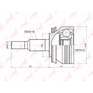 Шарнирный комплект приводного вала LYNXauto CO-8027