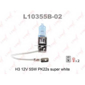 Лампа накаливания H3 12В 55Вт LYNXauto SUPER WHITE L10355B-02