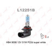 Лампа накаливания HB4 12В 51Вт LYNXauto SUPER WHITE L12251B