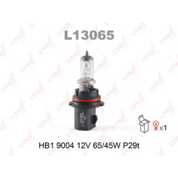 Лампа накаливания HB1 12В 65/45Вт LYNXauto L13065
