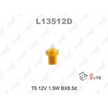 Лампа накаливания T5 12В 1.5Вт LYNXauto L13512D