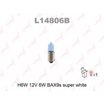 Лампа накаливания H6Вт 12В 6Вт LYNXauto SUPER WHITE L14806B