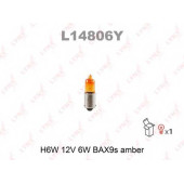Лампа накаливания H6W 12В 6Вт LYNXauto YELLOW L14806Y