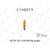 Лампа накаливания H21Вт 12В 21Вт LYNXauto YELLOW L14821Y