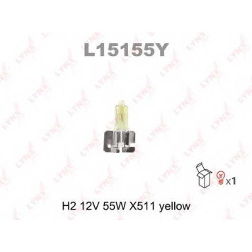 Лампа накаливания H2 12В 55Вт LYNXauto YELLOW L15155Y