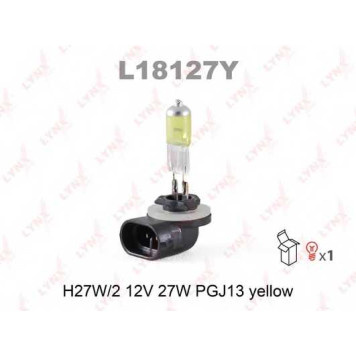 Лампа накаливания H27W/2 12В 27Вт LYNXauto YELLOW L18127Y