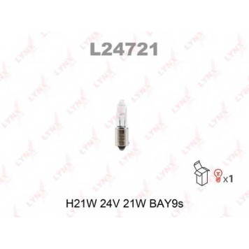 Лампа накаливания H21W 24В 21Вт LYNXauto L24721