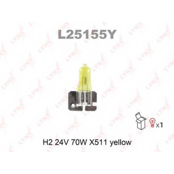 Лампа накаливания H2 24В 70Вт YELLOW LYNXauto L25155Y