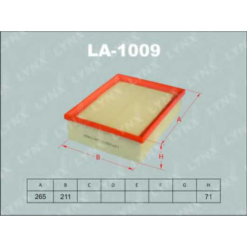 Фильтр воздушный LYNXauto LA-1009