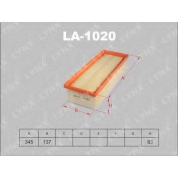 Фильтр воздушный LYNXauto LA-1020