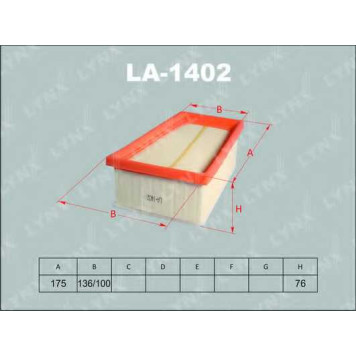 Фильтр воздушный LYNXauto LA-1402