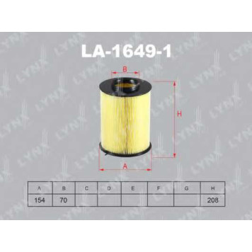 Фильтр воздушный LYNXauto LA-1649-1