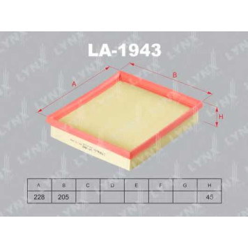 Фильтр воздушный LYNXauto LA-1943