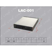 Фильтр салонный LYNXauto LAC-001