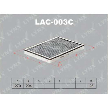 Фильтр салонный LYNXauto LAC-003C