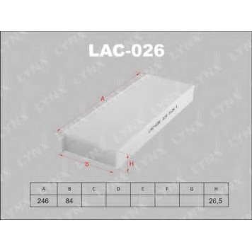 Фильтр салонный LYNXauto LAC-026