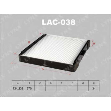 Фильтр салонный LYNXauto LAC-038