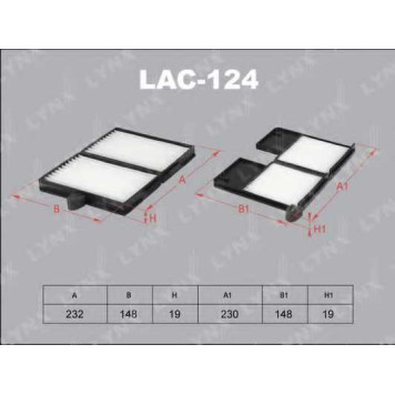 Фильтр салонный LYNXauto LAC-124