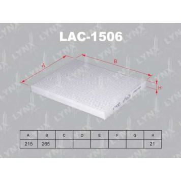 Фильтр салонный LYNXauto LAC-1506