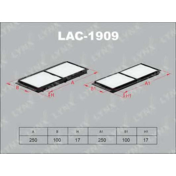 Фильтр салонный LYNXauto LAC-1909