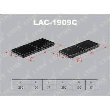 Фильтр салонный LYNXauto LAC-1909C