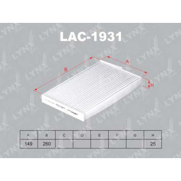 Фильтр салонный LYNXauto LAC-1931