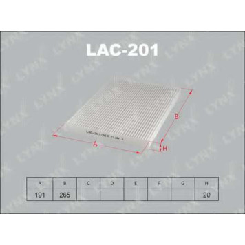 Фильтр салонный LYNXauto LAC-201