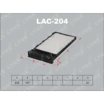Фильтр салонный LYNXauto LAC-204