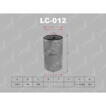 Фильтр масляный LYNXauto LC-012