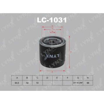 Фильтр масляный LYNXauto LC-1031